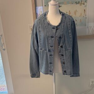 NWT 🌸 Kut from the Kloth Light Blue Denim Button Jacket Size Large
